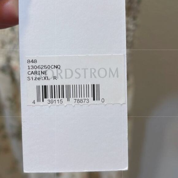 NWT Reformation Sable Smocked Tie Shoulder Carine Floral Cream Midi Dress XL - Picture 4 of 5